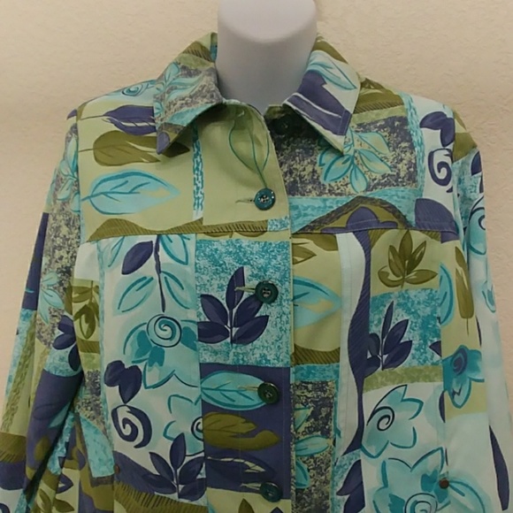 VTG- Allison Daley Petite Floral Abstract Jacket - Picture 2 of 8